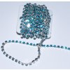 Štrasový prýmek 3 mm/2 m varianta modro-stříbrný