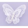 Aplikace motýl zdvojený 60x65 mm varianta bílý