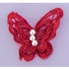 Aplikace motýl zdvojený 60x65 mm varianta červený
