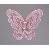 Aplikace motýl zdvojený 60x65 mm varianta lososový