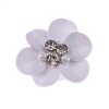 Květina flitrová s kamínky 25mm varianta bílá