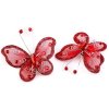 Aplikace motýl s kamínky 5x5,5cm varianta červený