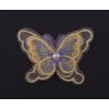 Aplikace motýl s perlou 60x44mm varianta žlutý