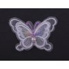 Aplikace motýl s perlou 60x44mm varianta bílý