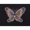 Aplikace motýl s perlou 60x44mm varianta lososový