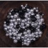 Perličky k navlékání MIX 3-8mm/150 ks varianta černo-bílé
