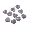 Nalepovací kámen srdce 3D 12 mm/10ks varianta stříbrná