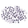 White bead with letters 6x6mm / 60pcs