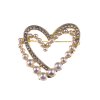 Heart brooch with pearls 35x35mm
