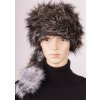 Čepice z umělé kožešiny varianta s ohonem šedá