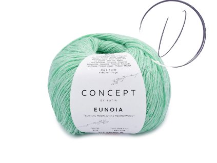 yarn wool eunoia knit cotton wool polyamide modal light green all seasons katia 101 fhd