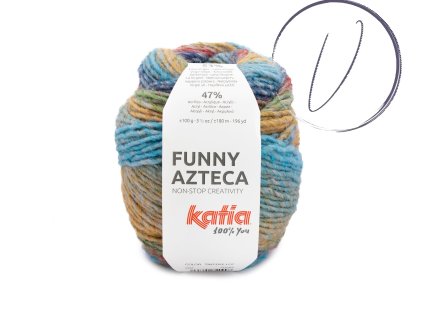 yarn wool funnyazteca knit virgin wool acrylic blue red green ochre black autumn winter katia 207 fhd