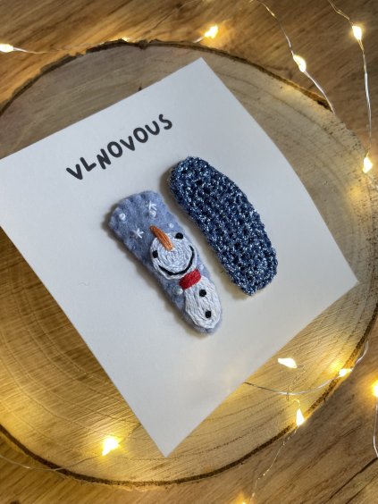 Zimní set sponek Sněhulák