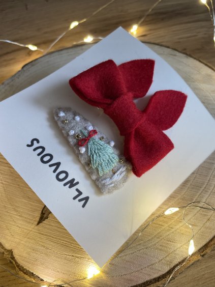 Zimní set s mašlí Vánoční strom