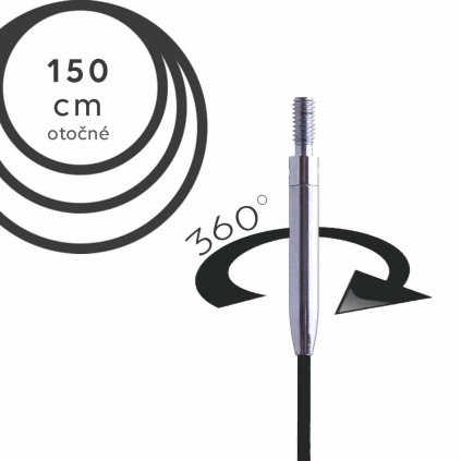 Lanko Knit Pro otočné - 150 cm (černé)