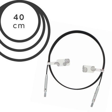 Lanko Knit Pro otočné Thin & Flex - 40 cm (černé)