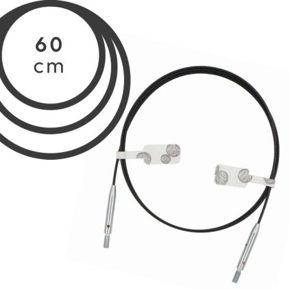 Lanko Knit Pro otočné Thin & Flex - 60 cm (černé)