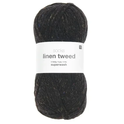 Socks Linen Tweed 007 - Black