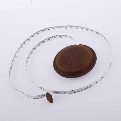 Krejčovský svinovací metr kožený - světle hnědý