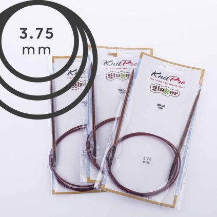Pevné kruhové jehlice Knit Pro ginger 80cm - 3,75 mm