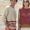 pattern knit crochet man sweater spring summer katia 6122 5 p