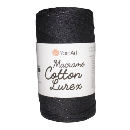 Špagát Macrame Cotton Lurex Čierna 722