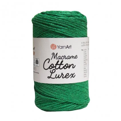 Špagát Macrame Cotton Lurex Tmavo zelená 728