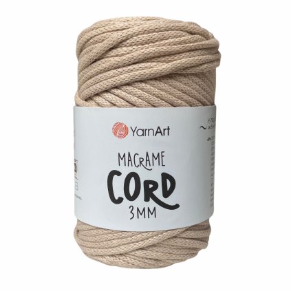 Špagát Macrame Cord 3MM Svetlo hnedá  753