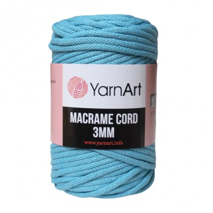 Špagát Macrame Cord 3 MM Azúrovo modrá 763