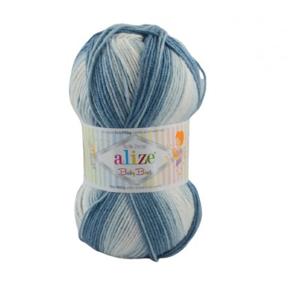 Alize Baby Best Batik  Bielo- sivá 7542