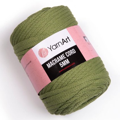 YarnArt Macrame Cord 5 MM Vojenská zelená 787