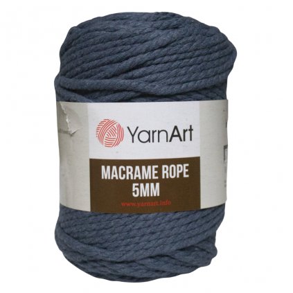 Špagát Macrame Rope 5 MM Modrá jeans 761