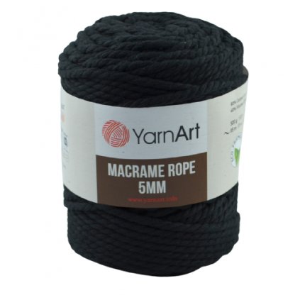 Špagát Macrame Rope 5 MM Čierna 750