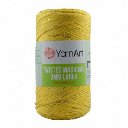 Macrame Twisted 3MM Lurex Žltá 764