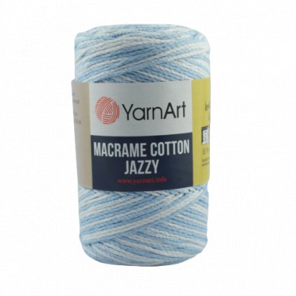 Macrame Cotton Jazzy Modro biela 1222