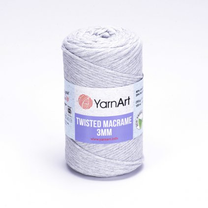 YarnArt Twisted Macrame 250g 3MM -  Svetlo sivá 756