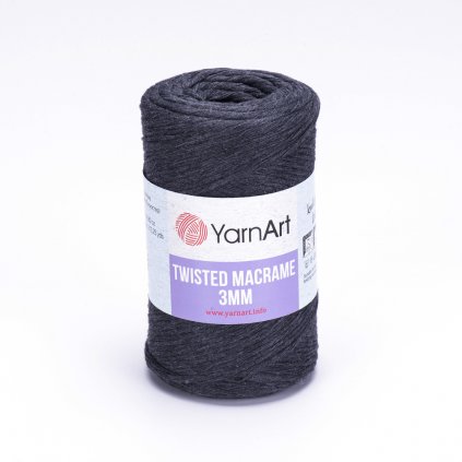 YarnArt Twisted Macrame 250g 3MM - Tmavo sivá 758