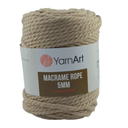 Špagát Macrame Rope 5 MM Svetlo hnedá 768