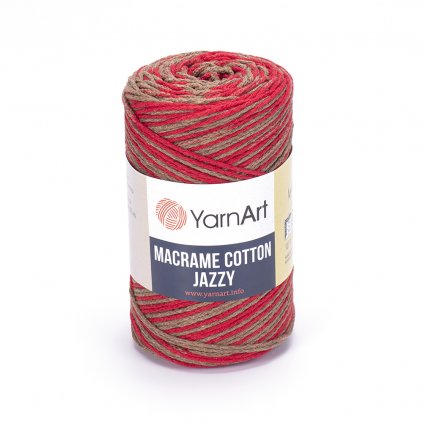 Macrame Cotton Jazzy Červeno zelená 1216