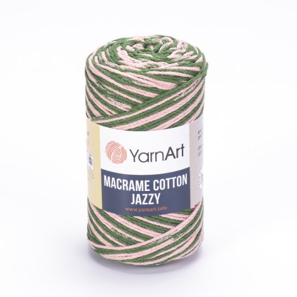 Macrame Cotton Jazzy Zeleno broskyňová 1223