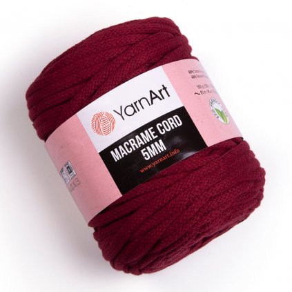 YarnArt Macrame Cord 5 MM Bordová 781