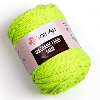 YarnArt Macrame Cord 5 MM Neónovo žltá 801