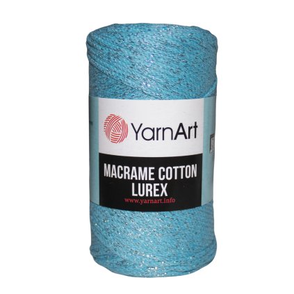 Špagát Macrame Cotton Lurex Modrá 733