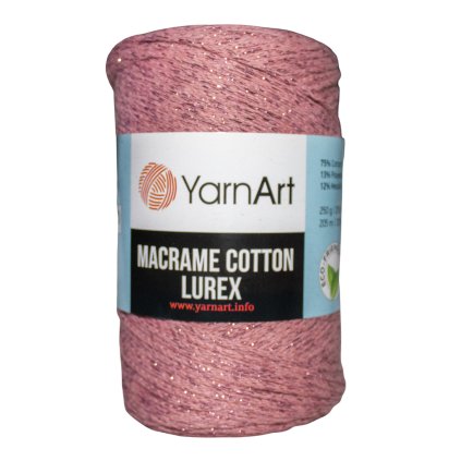 Špagát Macrame Cotton Lurex Staroružová 743