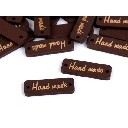 Drevený Handmade štítok hranatý Tmavo hnedý