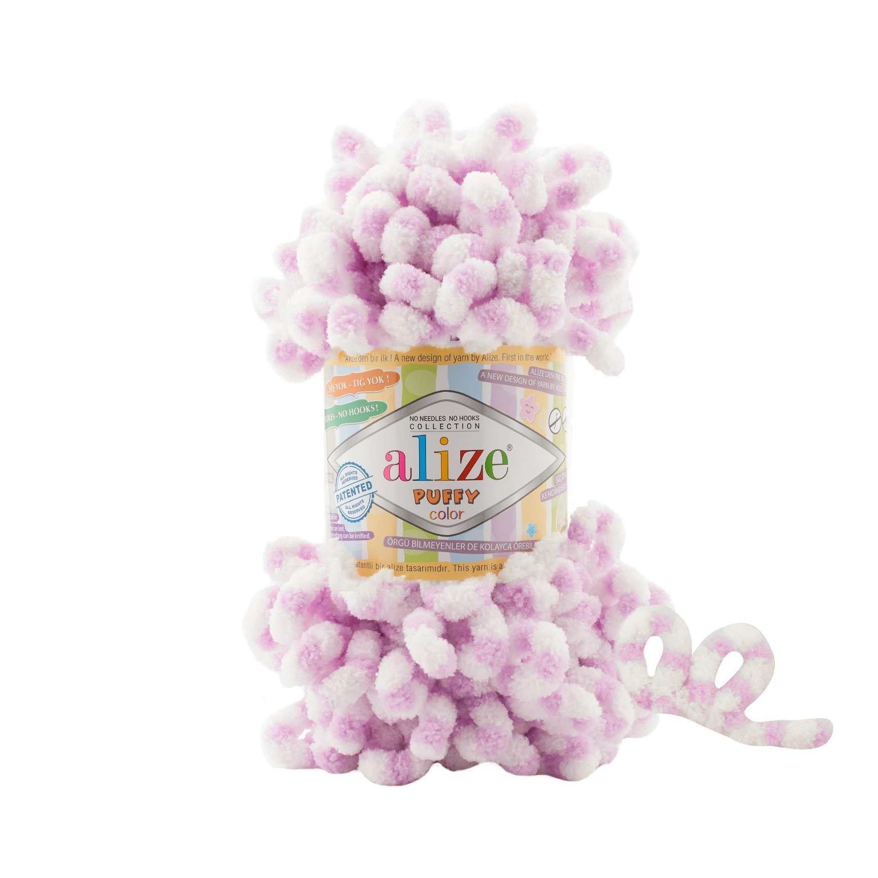 Vlna Alize Puffy Color Fialovo biela 6458