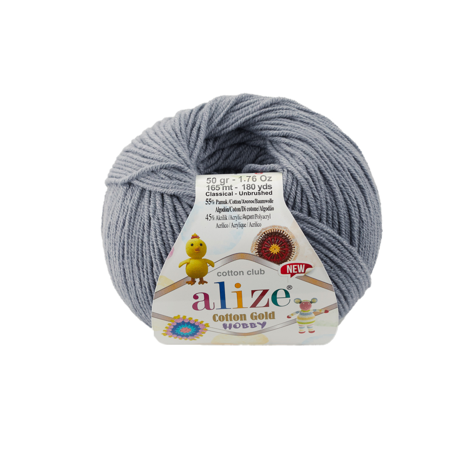 Alize Cotton Gold Hobby New Sivá 87