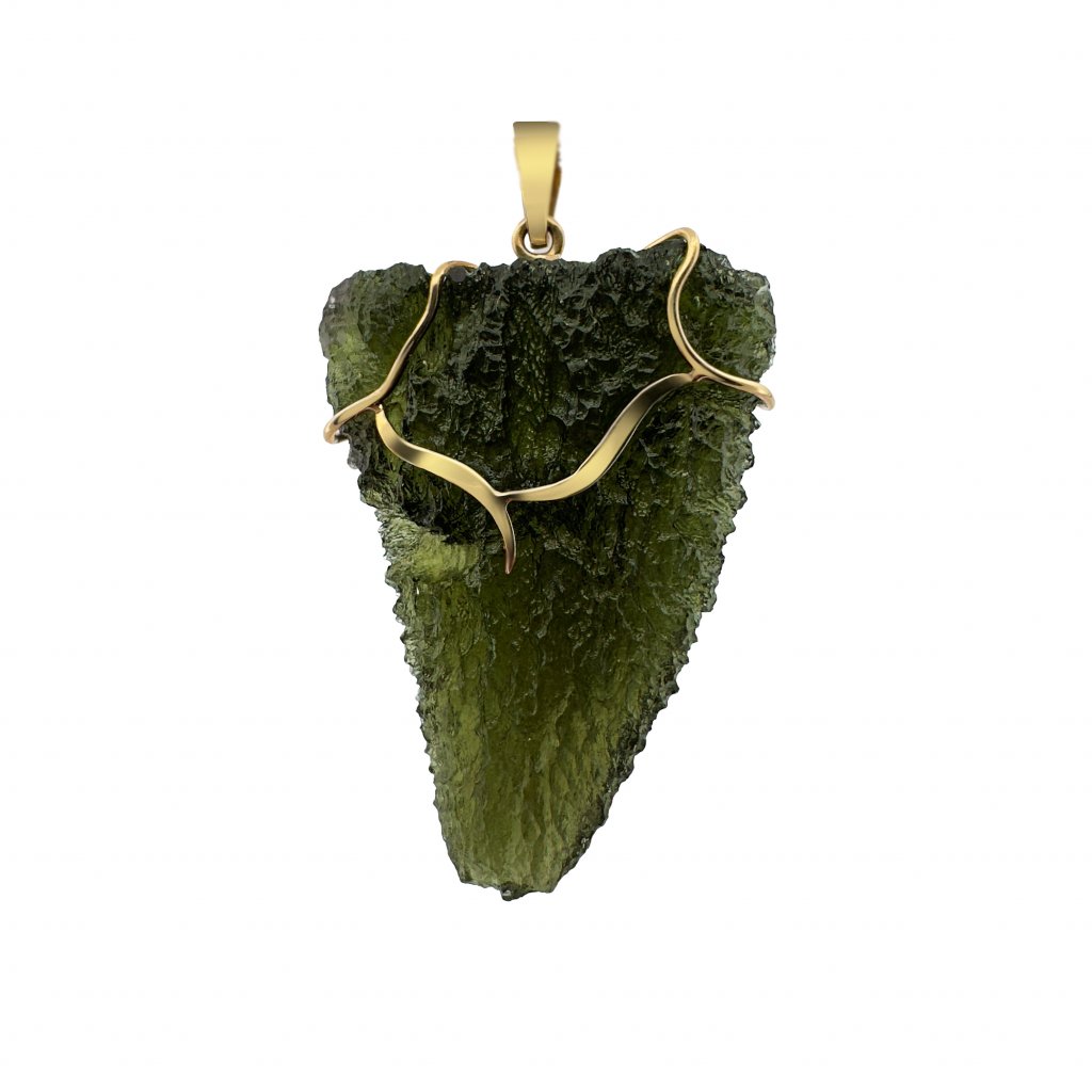 Exceptional gold pendant with Moldavite P2000283350005