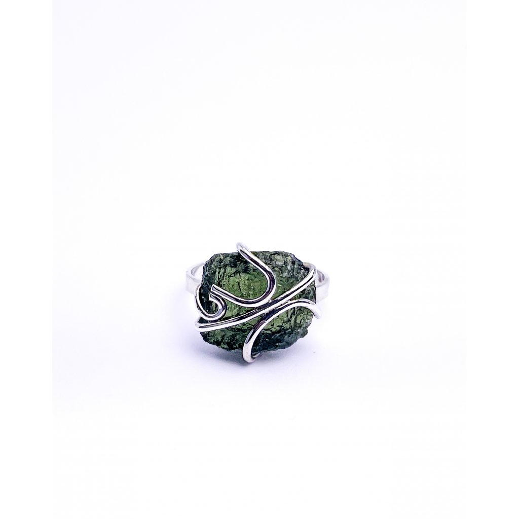 Moldavite ring in silver 2000070920008