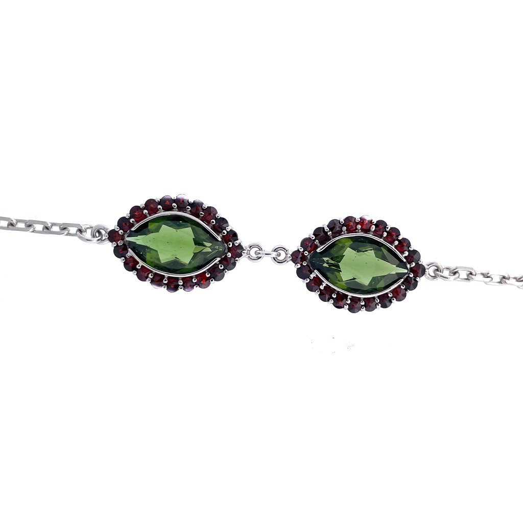 Moldavite and garnet discount